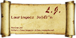 Laurinyecz Jolán névjegykártya