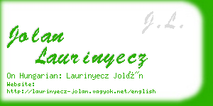 jolan laurinyecz business card